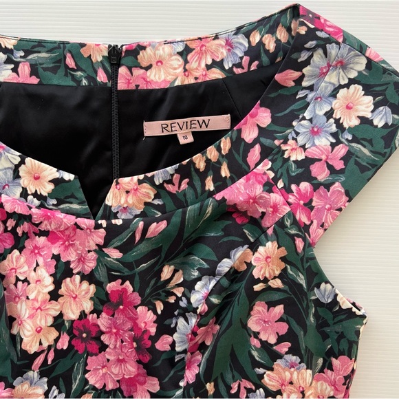 Review Chelsea Flower Dress Fitted Shift Vintage Floral Print Size 10 *no belt* - Picture 12 of 16